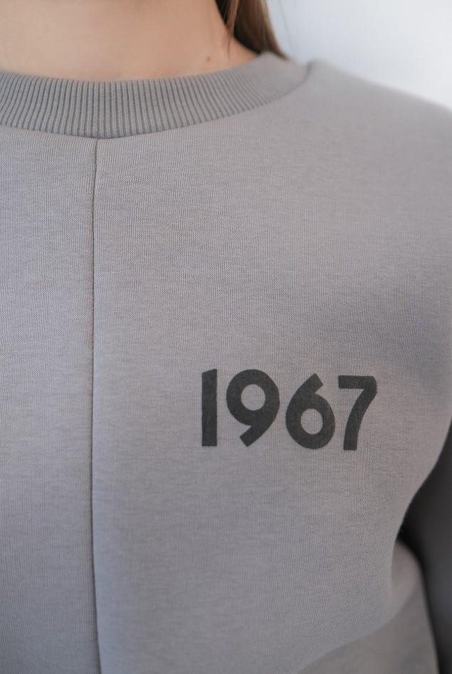 Свитшот "1967" Серый Женский
